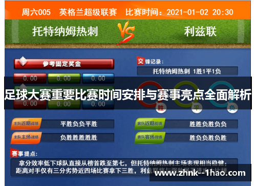 足球大赛重要比赛时间安排与赛事亮点全面解析 足球大赛重要比赛时间安排与赛事亮点全面解析
