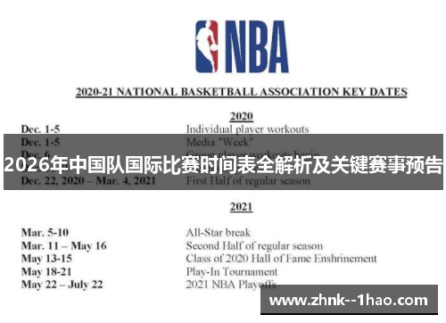 2026年中国队国际比赛时间表全解析及关键赛事预告