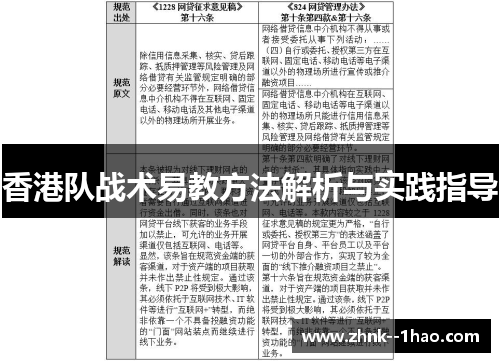 香港队战术易教方法解析与实践指导 香港队战术易教方法解析与实践指导